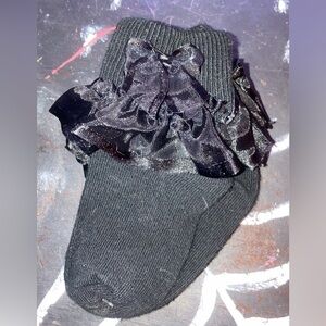 Baby black bow socks